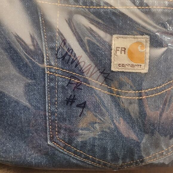 Carhartt Jeans FR Cat 2 Mens 44x30 Flame Resistant Denim Medium Wash Workwear - Picture 13 of 13